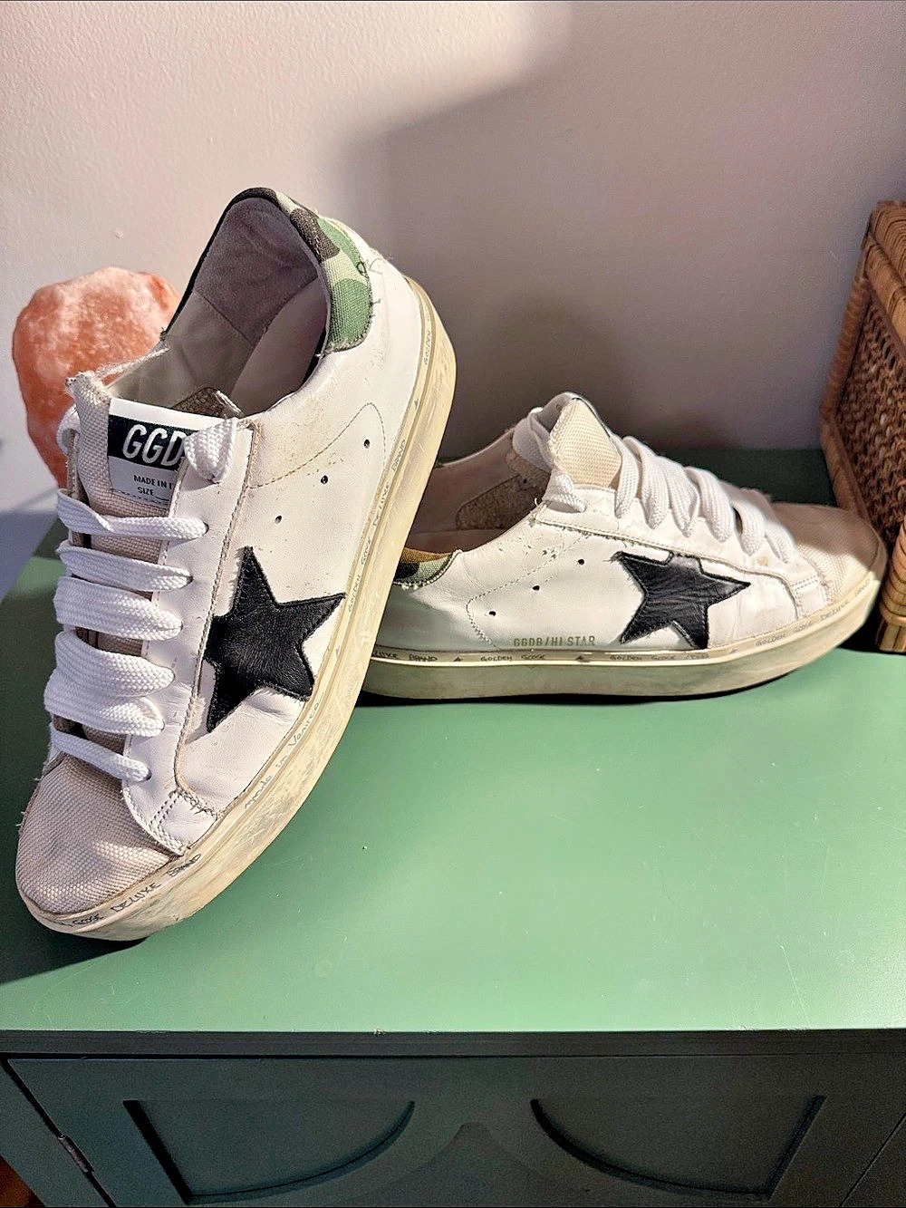 Golden Goose Ball Star Sneakers White & Green